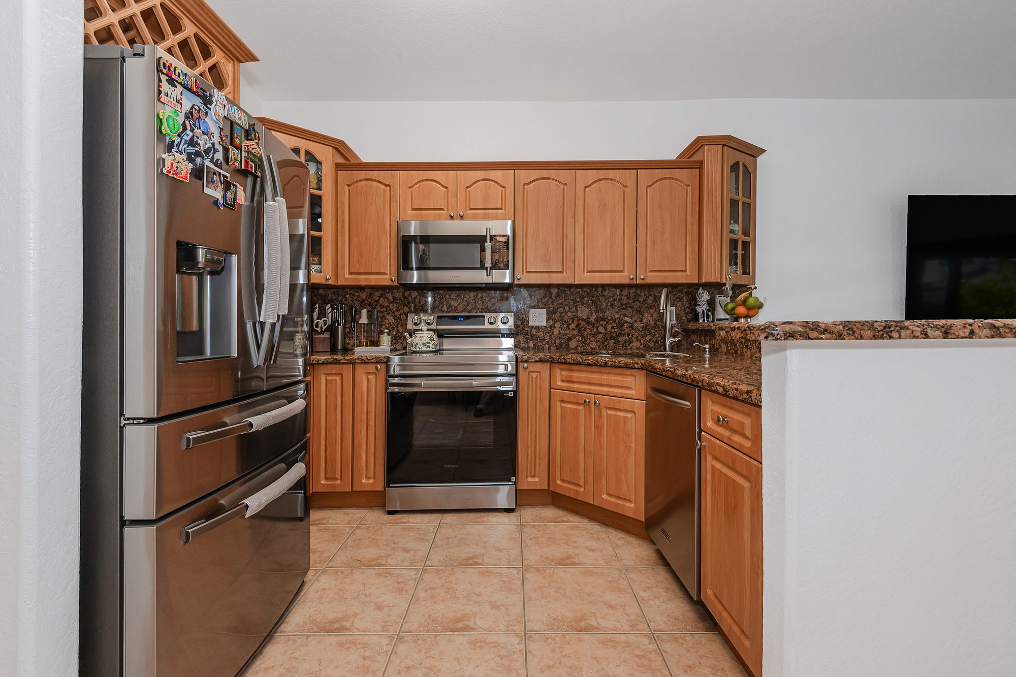 Kitchen with stainless steel appliances