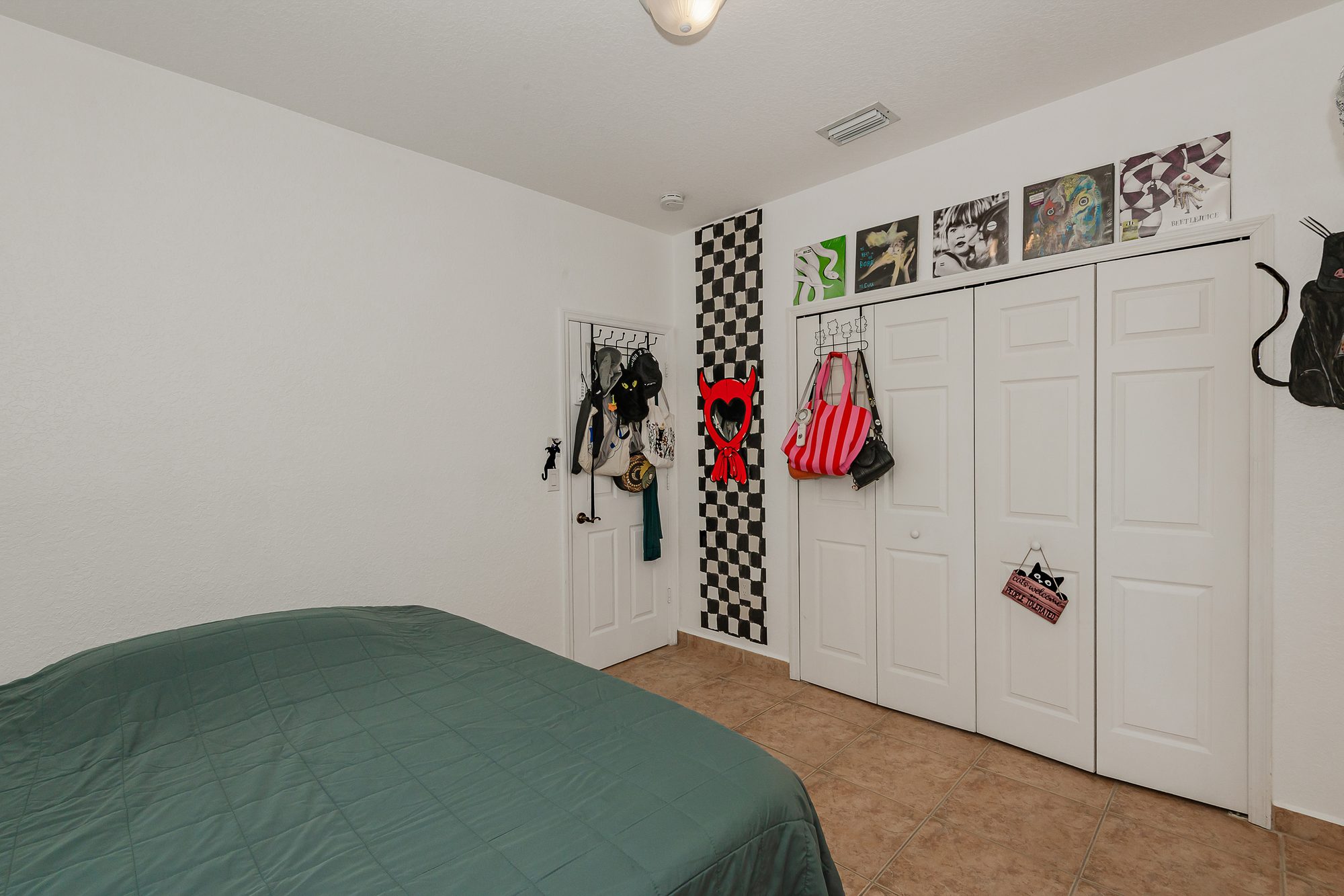 Bedroom with built-in closet