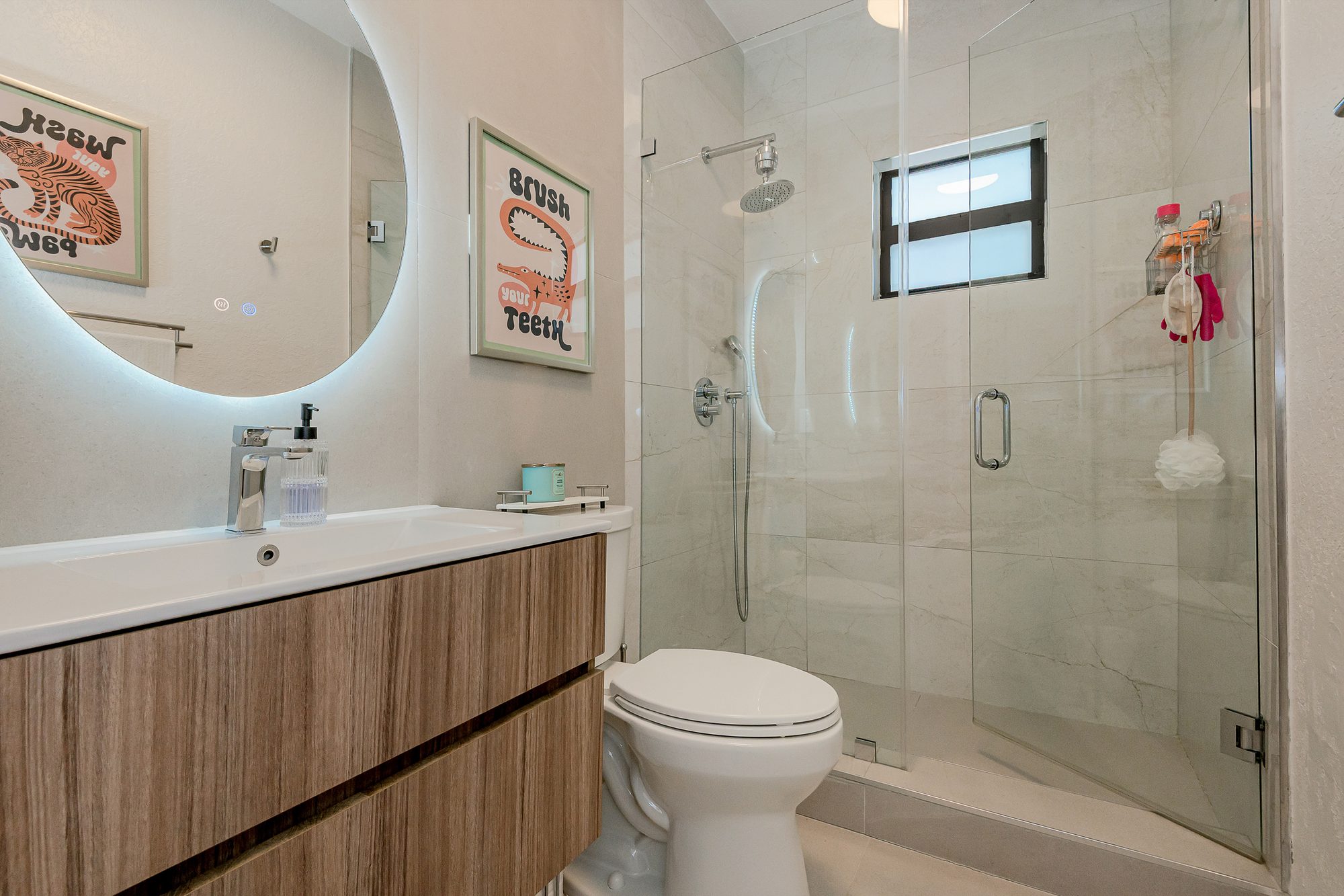 Second bathroom with glass shower