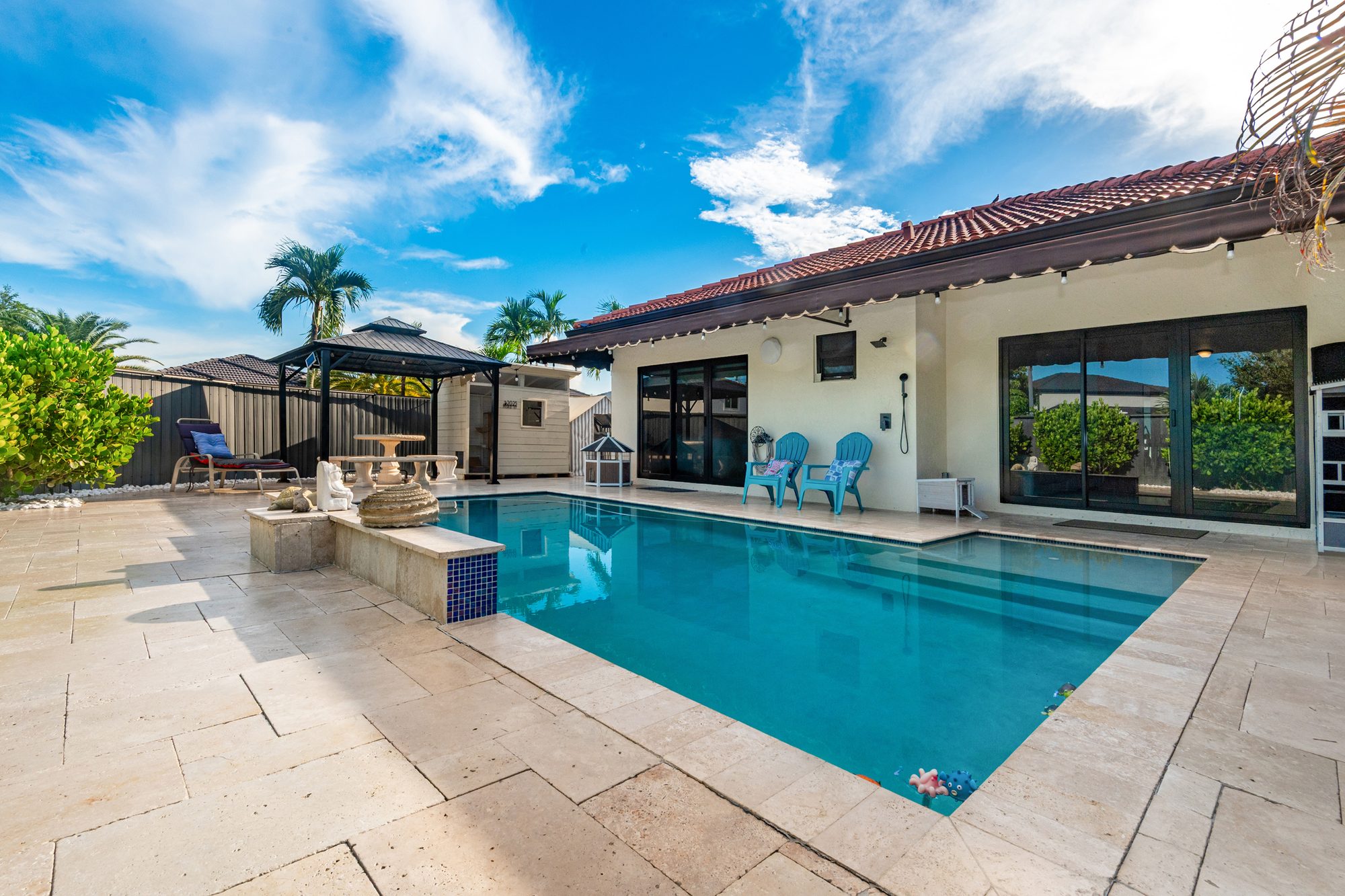 Pool and rear of the home